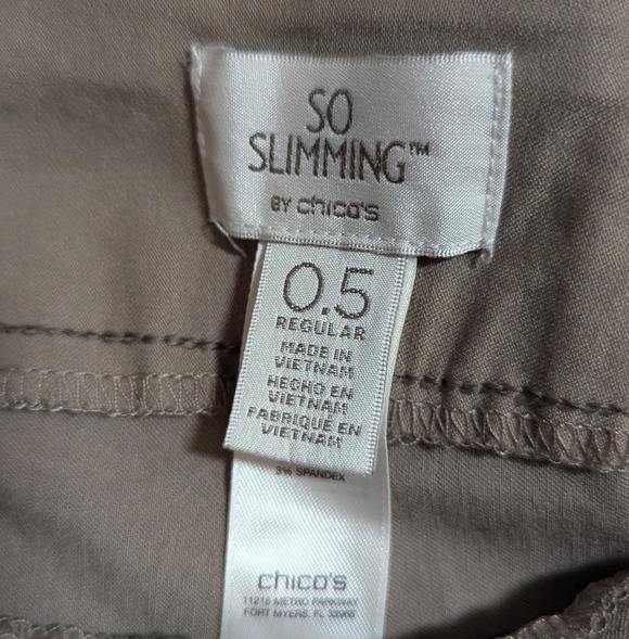 Chico's So Slimming Size 0.5( 6 ) Pull on Pants Stretch Slim St Leg Green - Picture 5 of 12